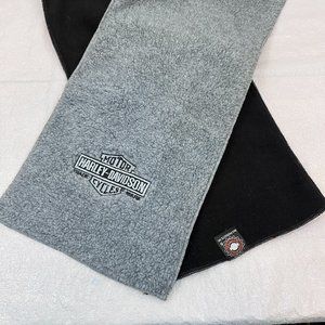 RARE Harley Davidson Gray Black Winter Fleece Scarf 9"x62" Official RKS Products